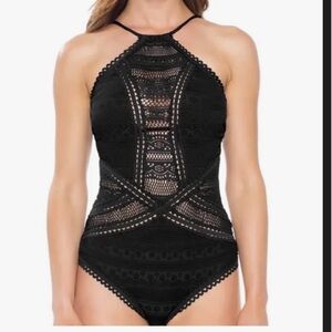 BECCA Black Lace One-Piece Swimsuit